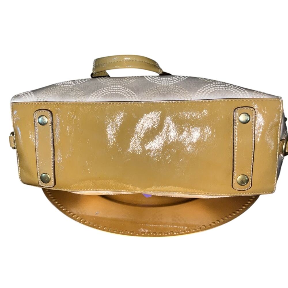 Coach Ashley Dotted Op Art Sateen Satchel Cream Patent Y2K F20027 coquette glam - Picture 6 of 15